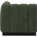 Meridian Quinn Green Chenille Fabric Corner Chair IMAGE 6