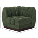 Meridian Quinn Green Chenille Fabric Corner Chair IMAGE 9