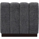Meridian Quinn Grey Chenille Fabric Armless Chair IMAGE 3