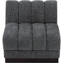Meridian Quinn Grey Chenille Fabric Armless Chair IMAGE 5