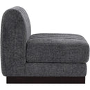 Meridian Quinn Grey Chenille Fabric Armless Chair IMAGE 6