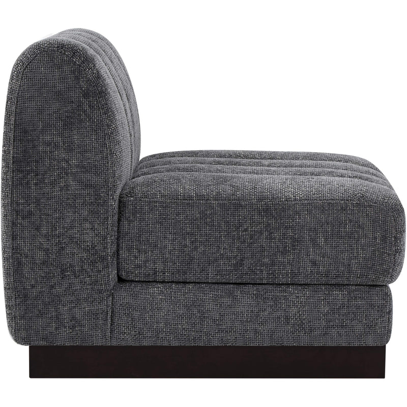 Meridian Quinn Grey Chenille Fabric Armless Chair IMAGE 6