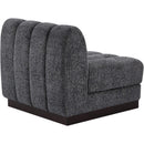 Meridian Quinn Grey Chenille Fabric Armless Chair IMAGE 7