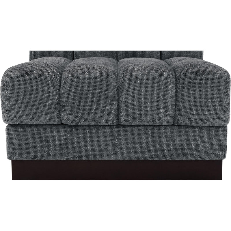 Meridian Quinn Grey Chenille Fabric Armless Chair IMAGE 8