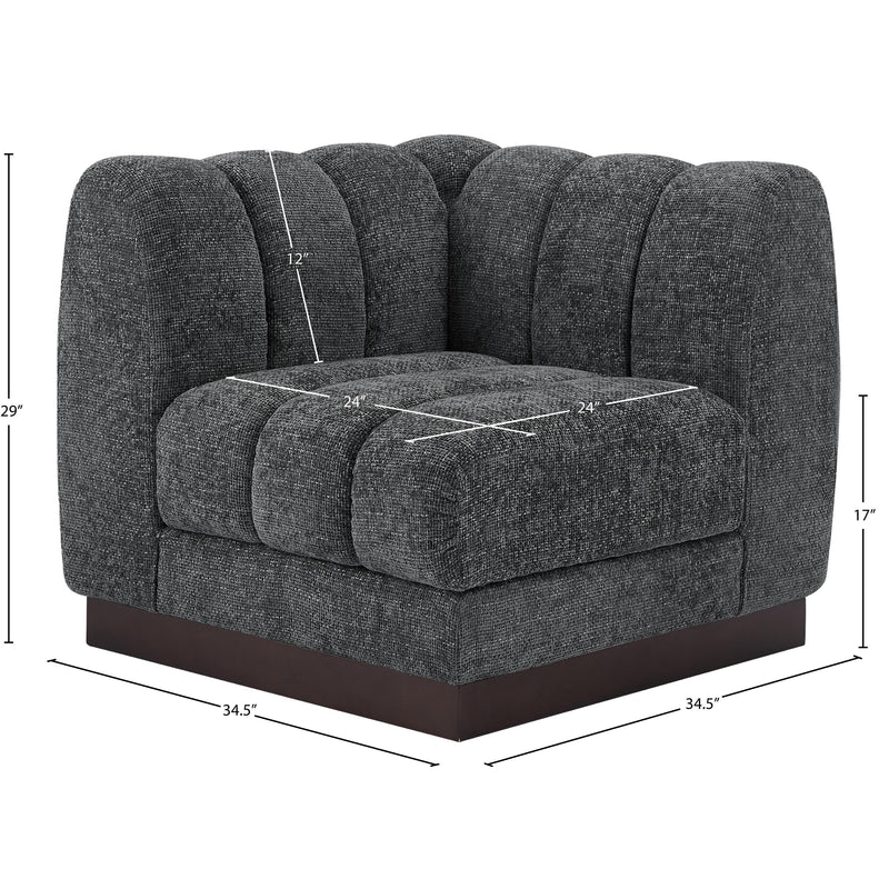 Meridian Quinn Grey Chenille Fabric Corner Chair IMAGE 10