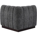Meridian Quinn Grey Chenille Fabric Corner Chair IMAGE 3