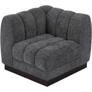 Meridian Quinn Grey Chenille Fabric Corner Chair IMAGE 4