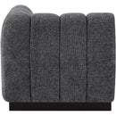 Meridian Quinn Grey Chenille Fabric Corner Chair IMAGE 6