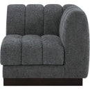 Meridian Quinn Grey Chenille Fabric Corner Chair IMAGE 7