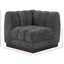 Meridian Quinn Grey Chenille Fabric Corner Chair IMAGE 9