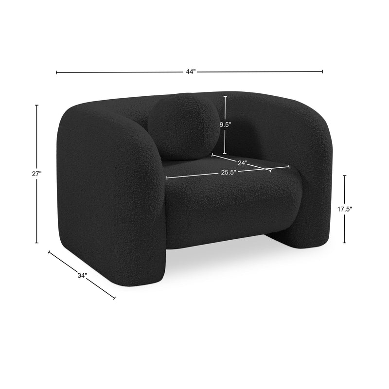 Meridian Emory Black Boucle Fabric Chair IMAGE 17