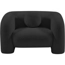 Meridian Emory Black Boucle Fabric Chair IMAGE 4