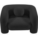Meridian Emory Black Boucle Fabric Chair IMAGE 5