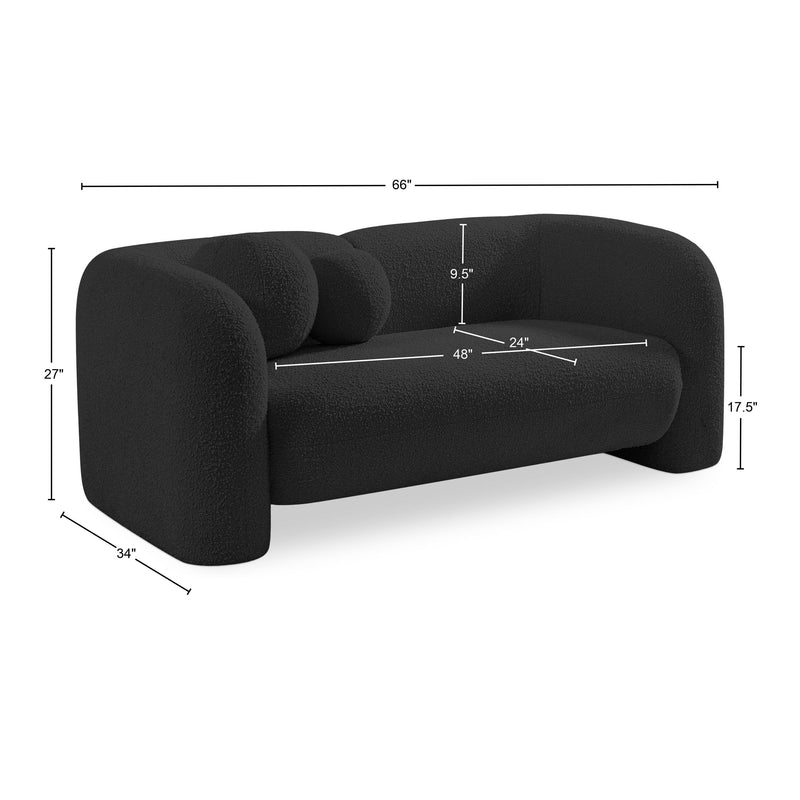 Meridian Emory Black Boucle Fabric Loveseat IMAGE 17
