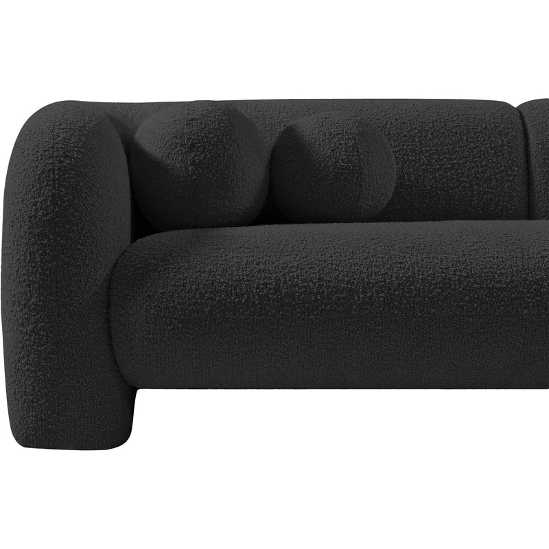 Meridian Emory Black Boucle Fabric Sofa IMAGE 13