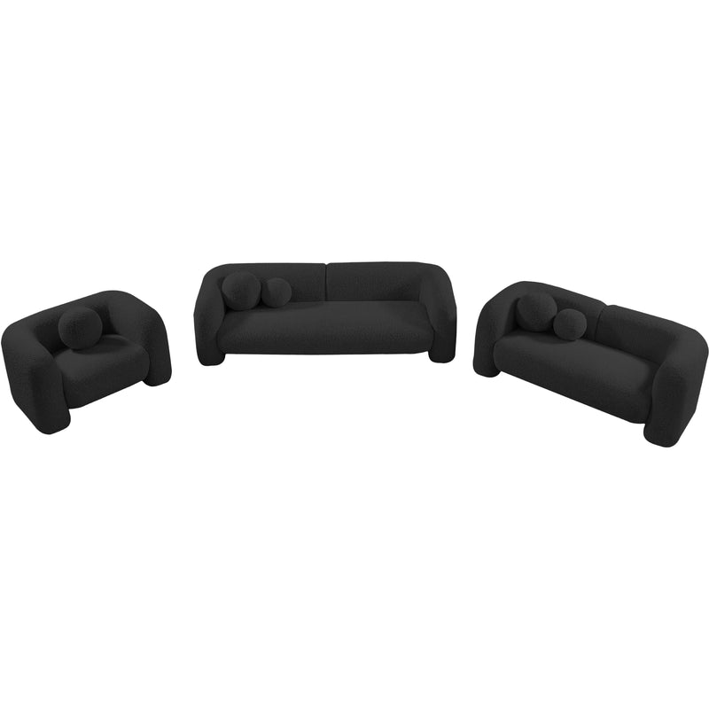 Meridian Emory Black Boucle Fabric Sofa IMAGE 14