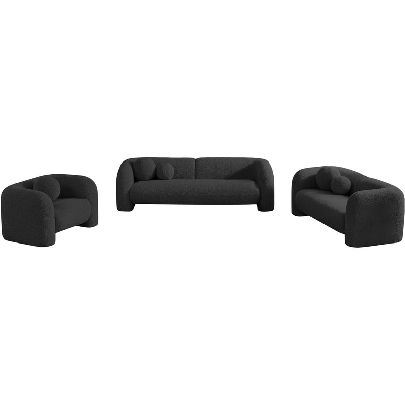 Meridian Emory Black Boucle Fabric Sofa IMAGE 15