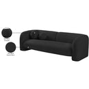 Meridian Emory Black Boucle Fabric Sofa IMAGE 18