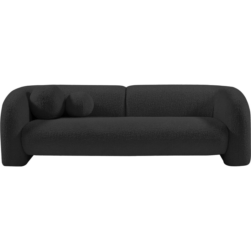 Meridian Emory Black Boucle Fabric Sofa IMAGE 4