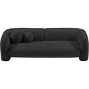 Meridian Emory Black Boucle Fabric Sofa IMAGE 5