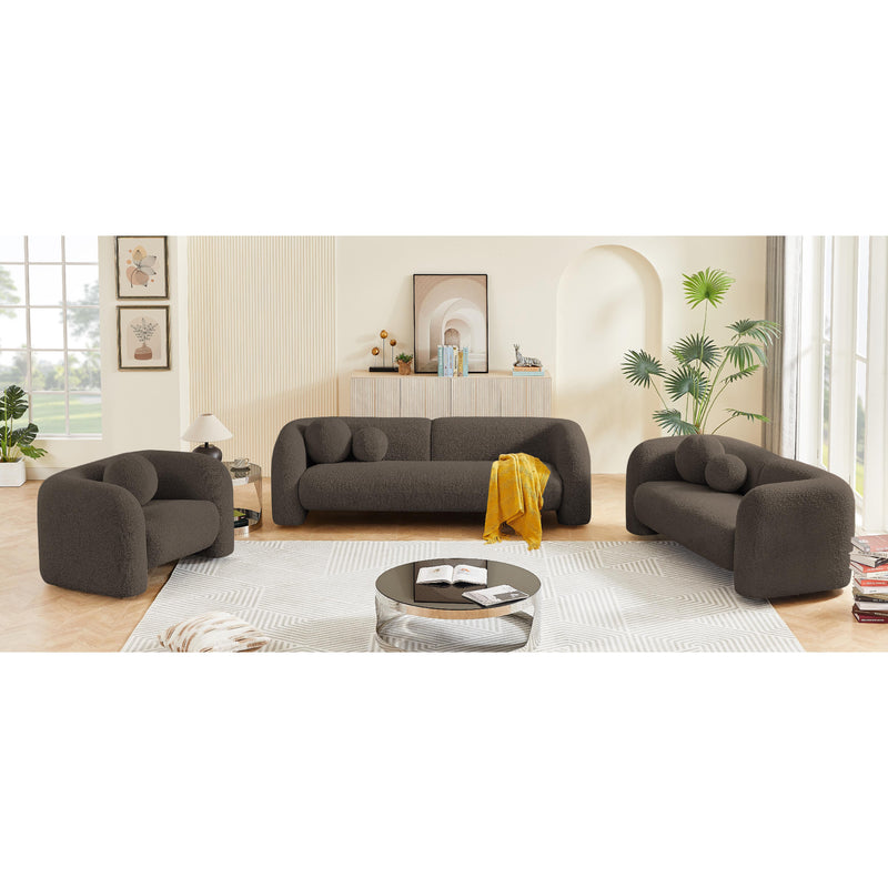 Meridian Emory Brown Boucle Fabric Chair IMAGE 16