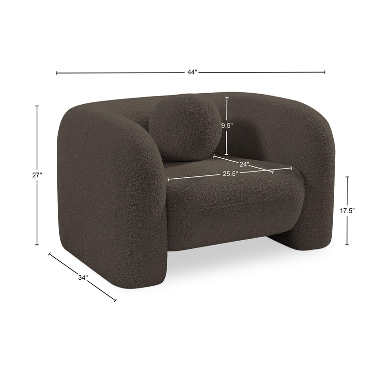 Meridian Emory Brown Boucle Fabric Chair IMAGE 17
