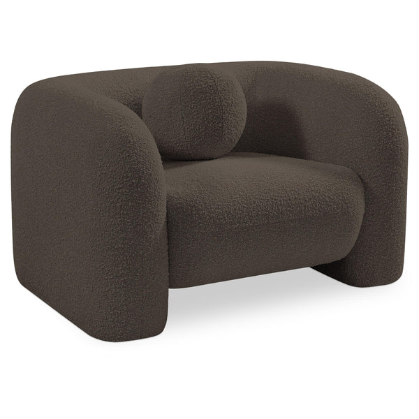 Meridian Emory Brown Boucle Fabric Chair IMAGE 1
