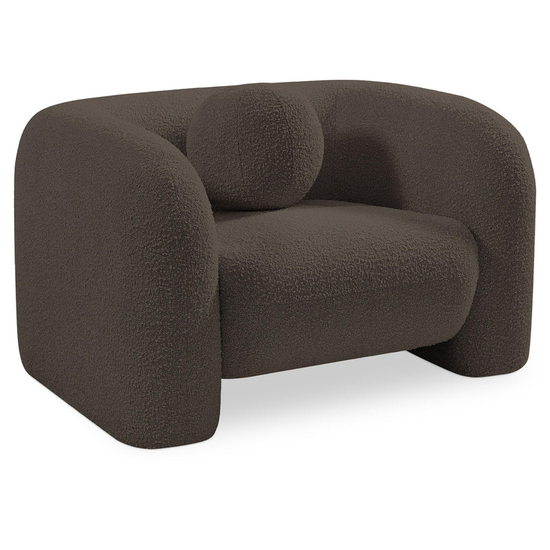 Meridian Emory Brown Boucle Fabric Chair IMAGE 1