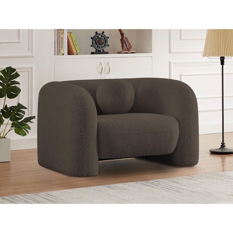 Meridian Emory Brown Boucle Fabric Chair IMAGE 2