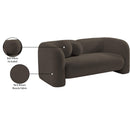 Meridian Emory Brown Boucle Fabric Loveseat IMAGE 18