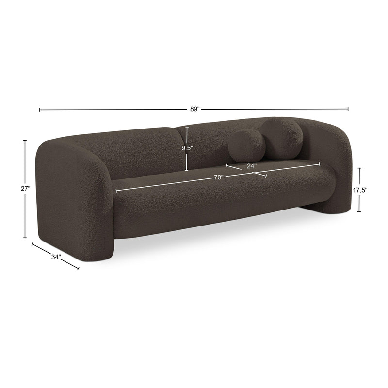 Meridian Emory Brown Boucle Fabric Sofa IMAGE 17
