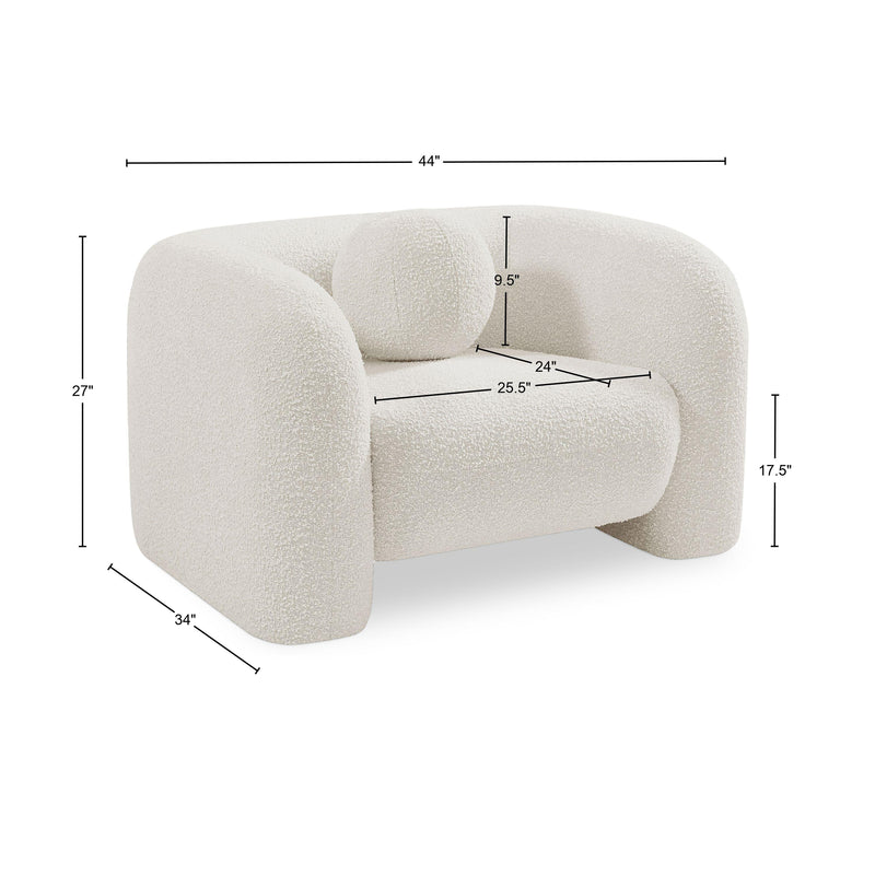 Meridian Emory Cream Boucle Fabric Chair IMAGE 17