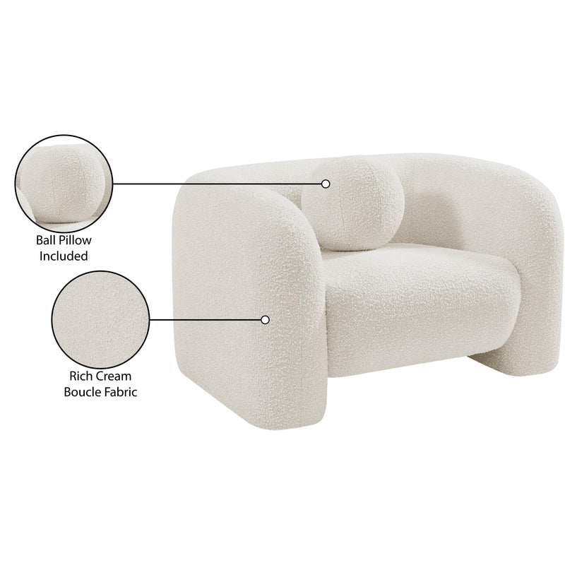 Meridian Emory Cream Boucle Fabric Chair IMAGE 18