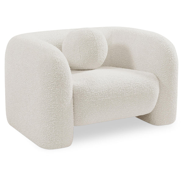 Meridian Emory Cream Boucle Fabric Chair IMAGE 1