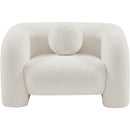 Meridian Emory Cream Boucle Fabric Chair IMAGE 4