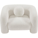 Meridian Emory Cream Boucle Fabric Chair IMAGE 5