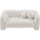 Meridian Emory Cream Boucle Fabric Loveseat IMAGE 5