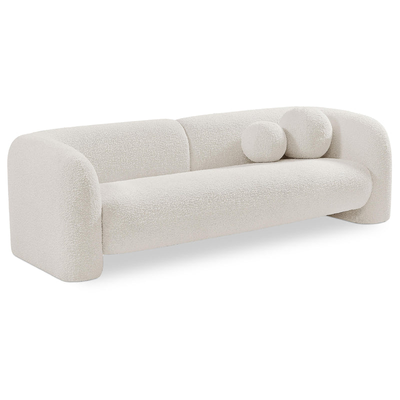 Meridian Emory Cream Boucle Fabric Sofa IMAGE 1