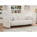 Meridian Emory Cream Boucle Fabric Sofa IMAGE 2