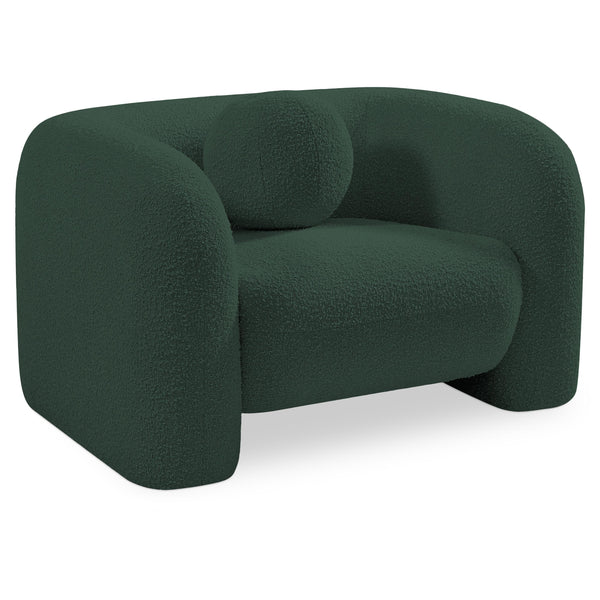 Meridian Emory Green Boucle Fabric Chair IMAGE 1