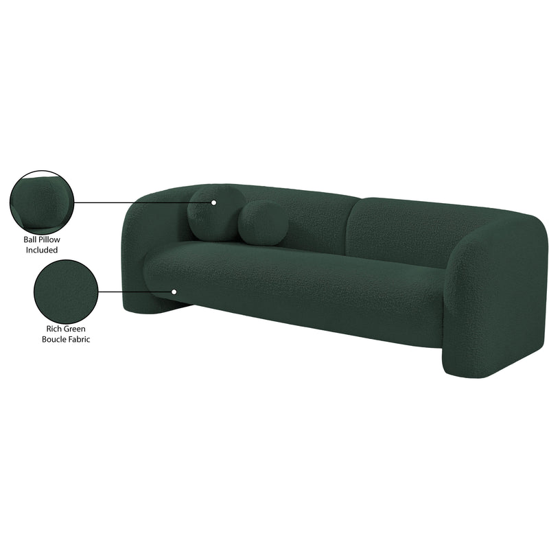 Meridian Emory Green Boucle Fabric Sofa IMAGE 18