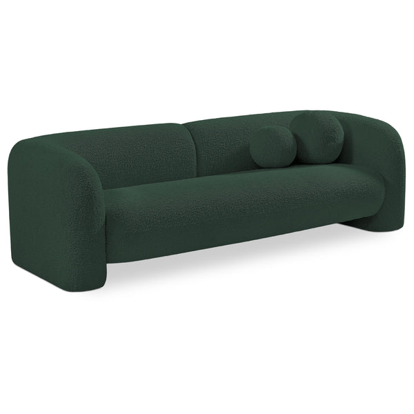 Meridian Emory Green Boucle Fabric Sofa IMAGE 1