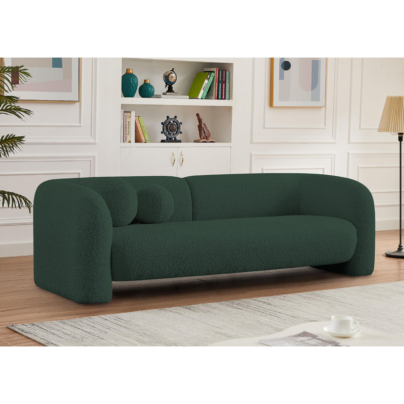 Meridian Emory Green Boucle Fabric Sofa IMAGE 2