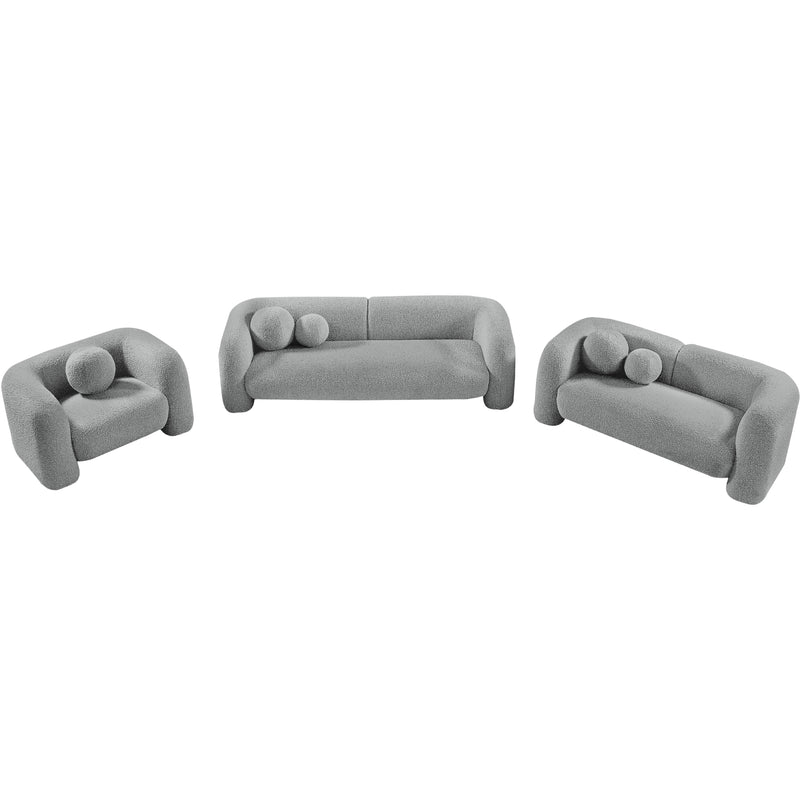 Meridian Emory Grey Boucle Fabric Chair IMAGE 14
