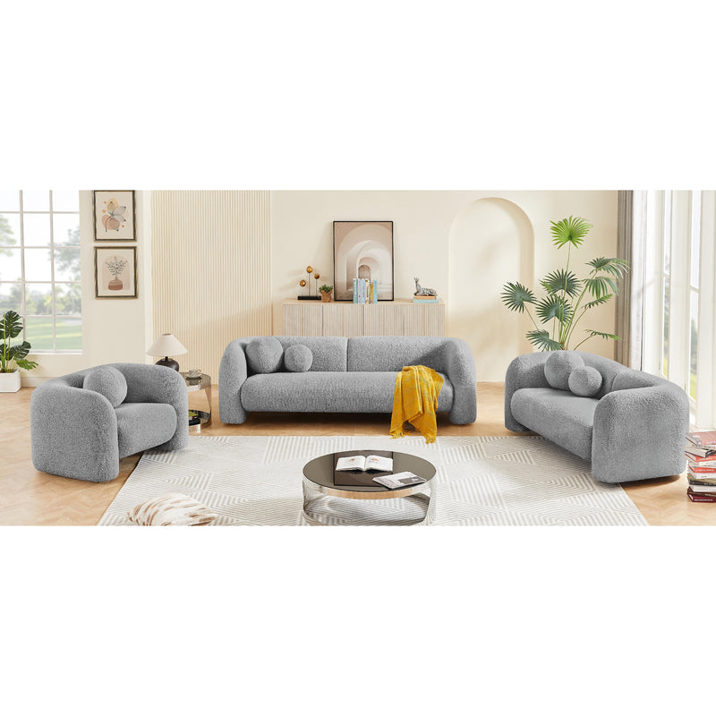 Meridian Emory Grey Boucle Fabric Chair IMAGE 16