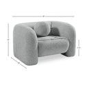 Meridian Emory Grey Boucle Fabric Chair IMAGE 17