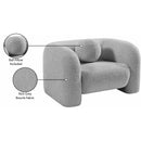 Meridian Emory Grey Boucle Fabric Chair IMAGE 18