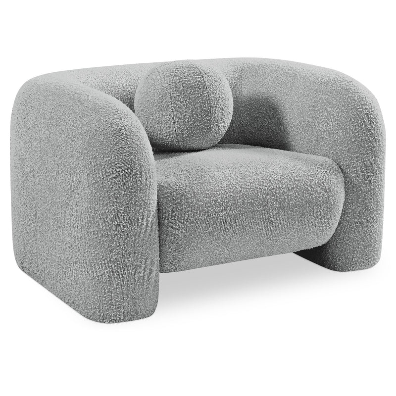 Meridian Emory Grey Boucle Fabric Chair IMAGE 1