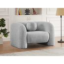 Meridian Emory Grey Boucle Fabric Chair IMAGE 2