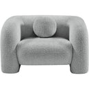 Meridian Emory Grey Boucle Fabric Chair IMAGE 4